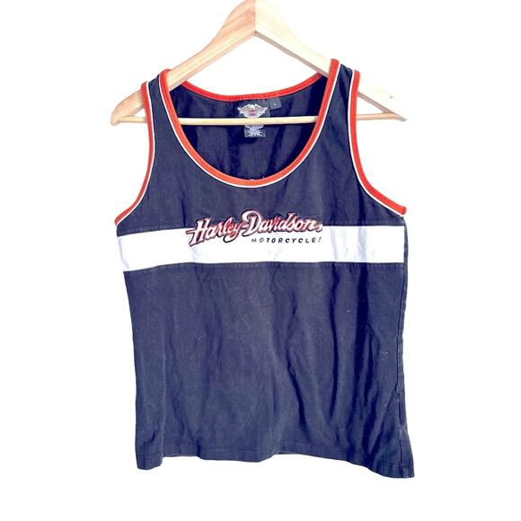 Harley-Davidson Y2K Vintage Embroidered Logo Tank - Picture 1 of 7
